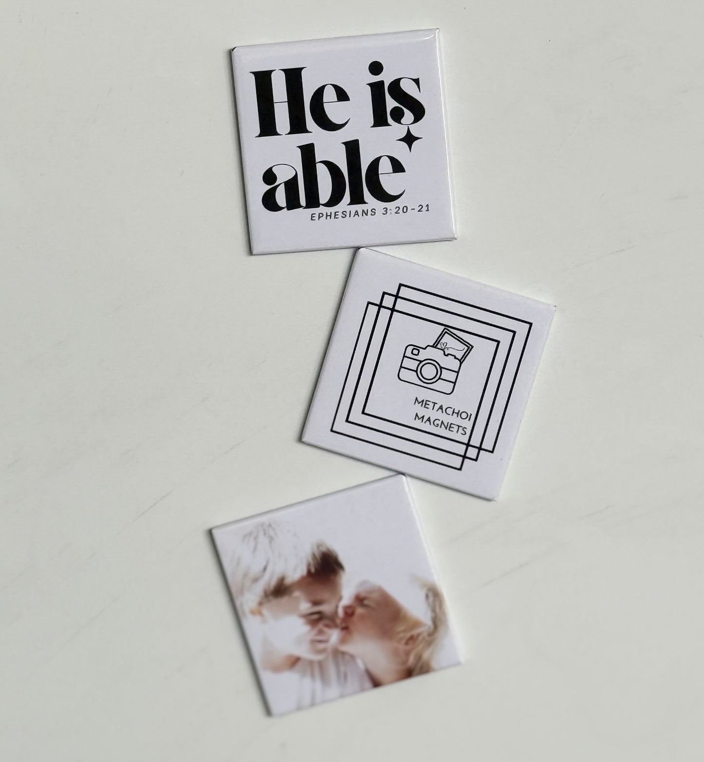 3 pack of personalized 2"x2" magnets