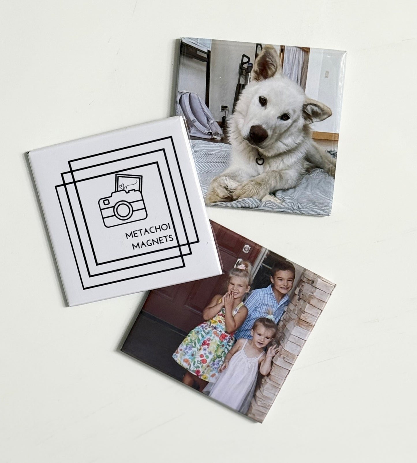 3 pack of personalized 2"x2" magnets