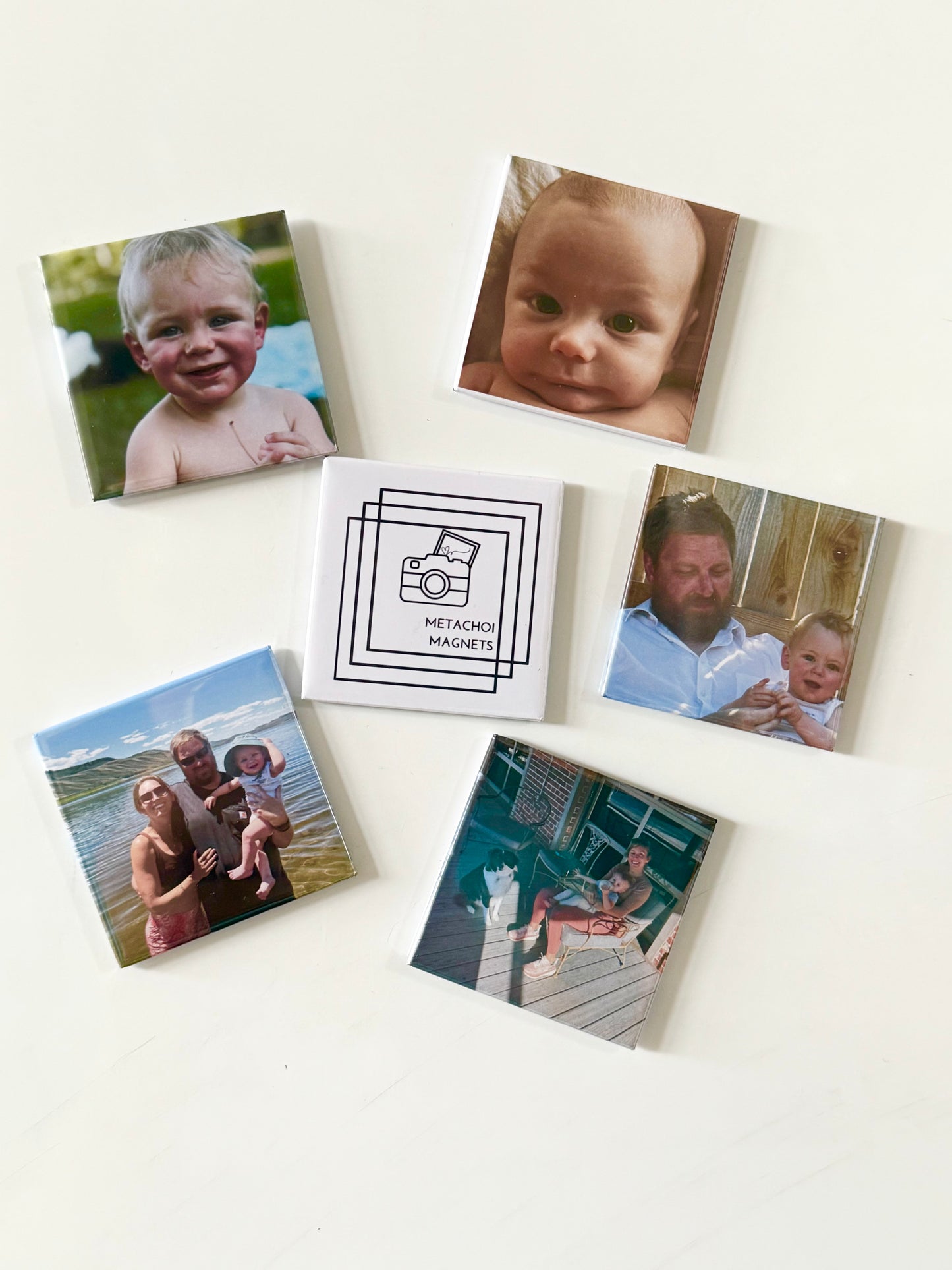 6 pack of personalized 2"x2" magnets