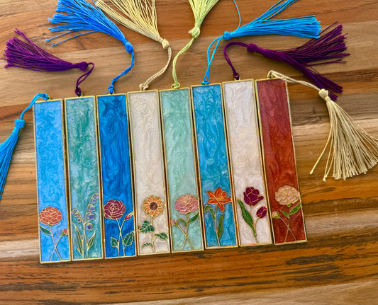 Handmade pigmented resin bookmark