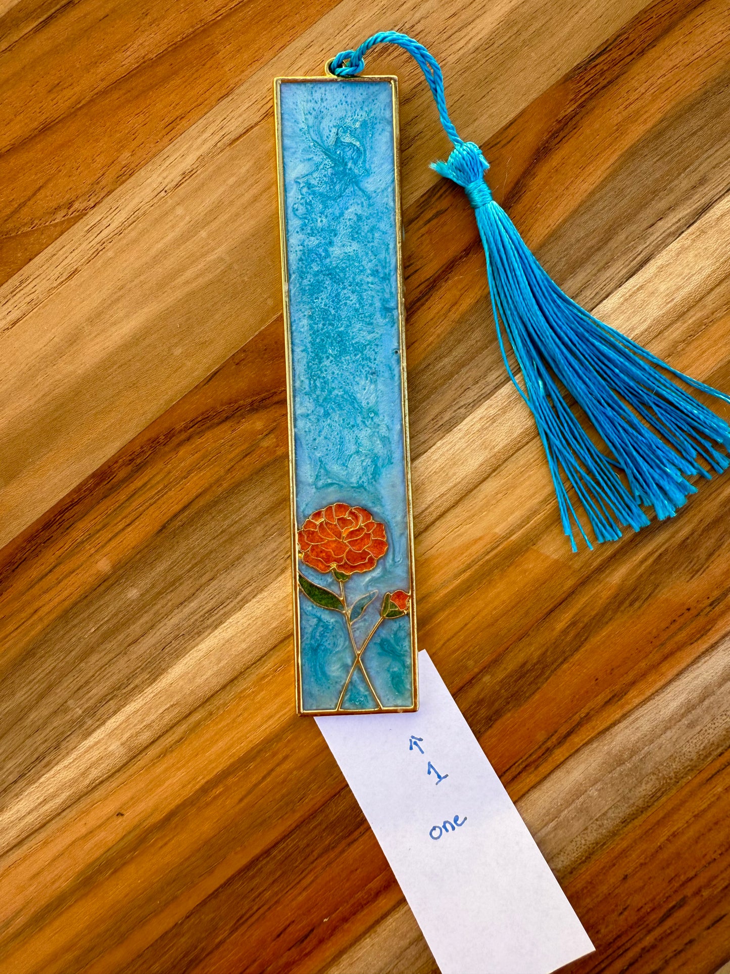 Handmade pigmented resin bookmark