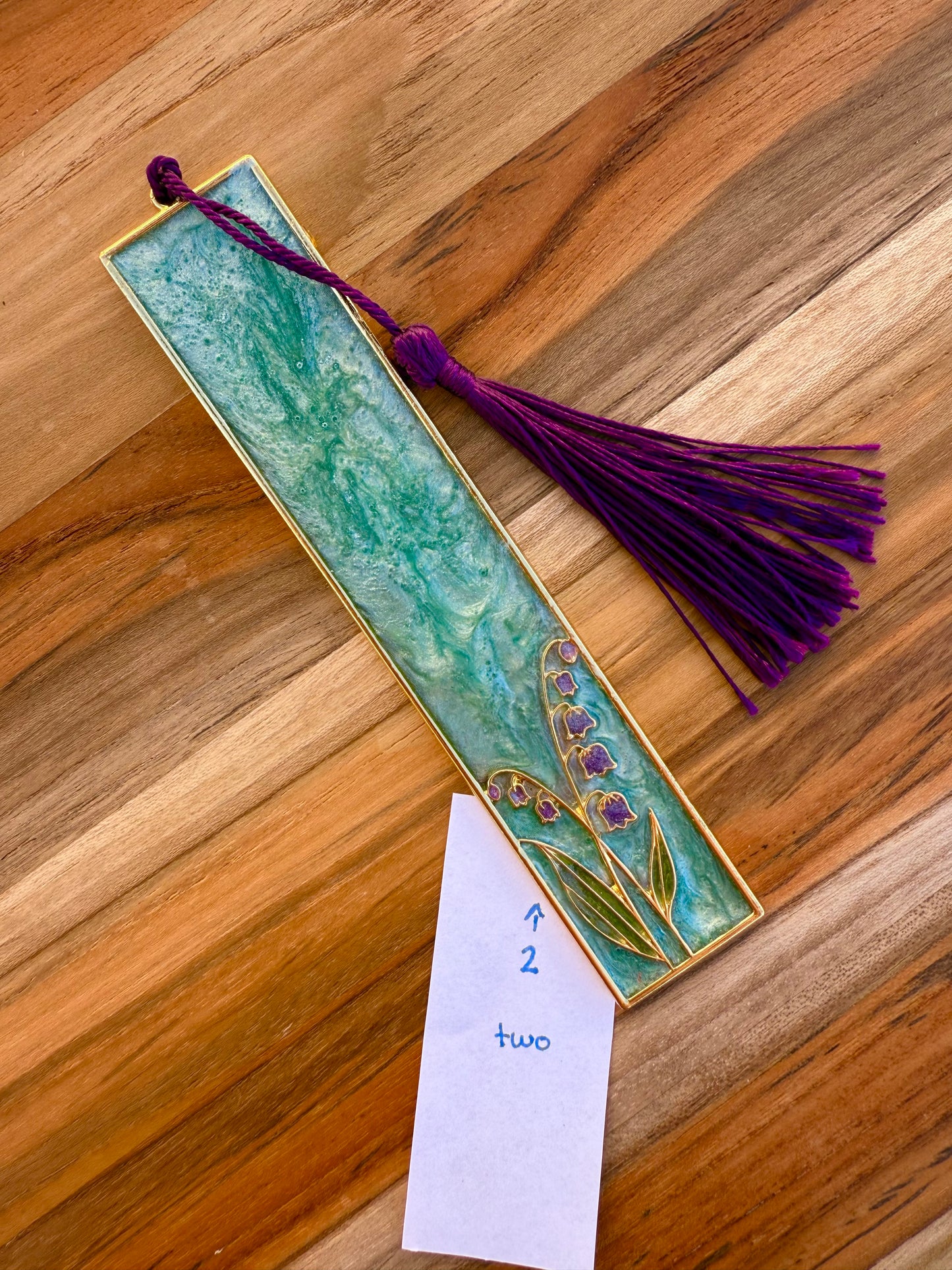 Handmade pigmented resin bookmark