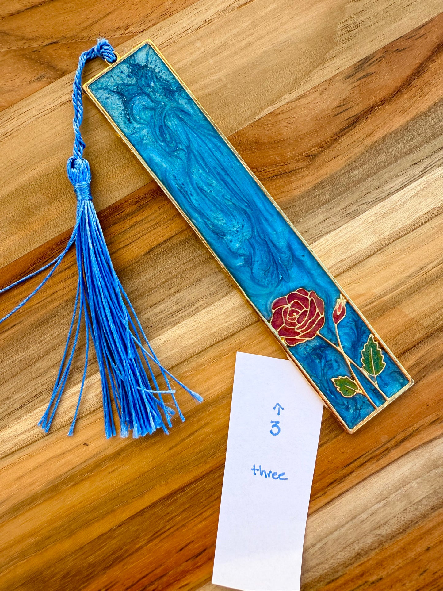 Handmade pigmented resin bookmark