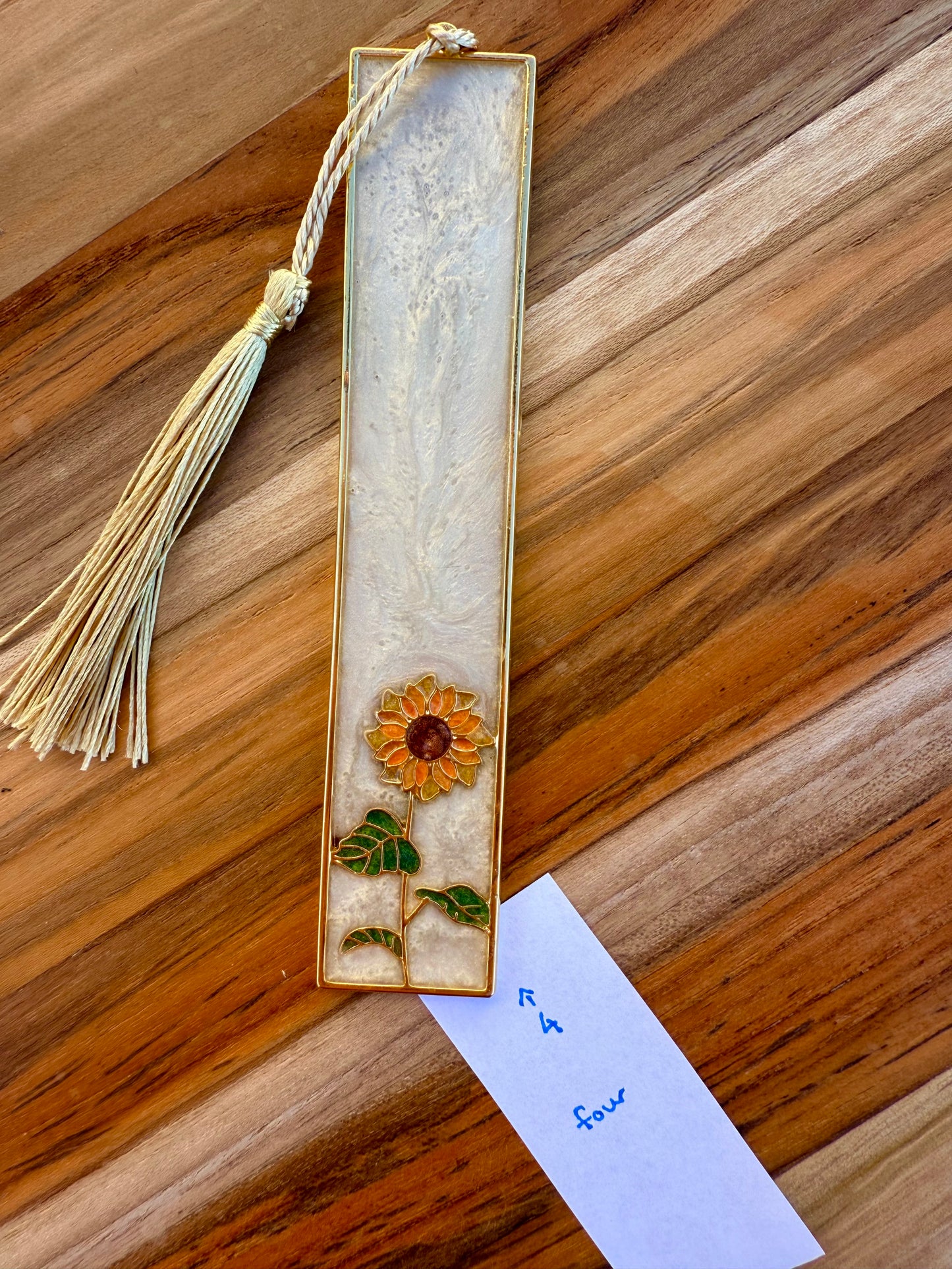 Handmade pigmented resin bookmark